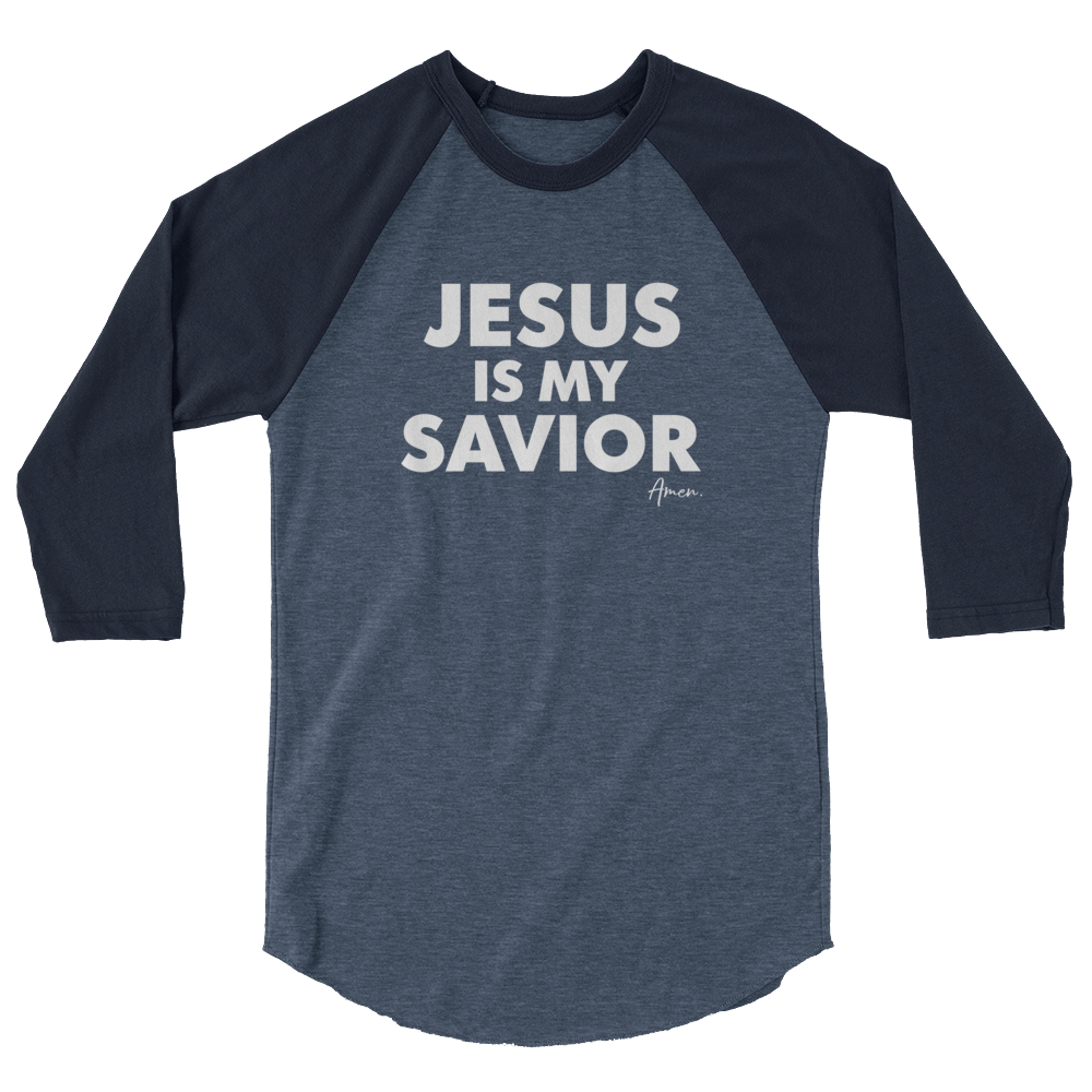 Jesus is my Savior - Men's 3/4 Sleeve Raglan Shirt